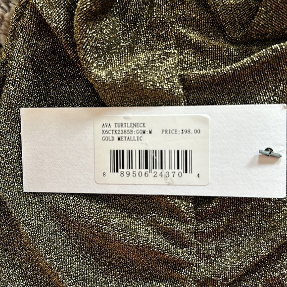 NWT Bishop & Young Ava Turtleneck in gold metallic. Size M - Picture 6 of 6
